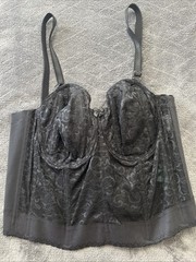 Goddess Bridal Black Bustier Size 40C With Lace Bridal NWT GD0689BLK