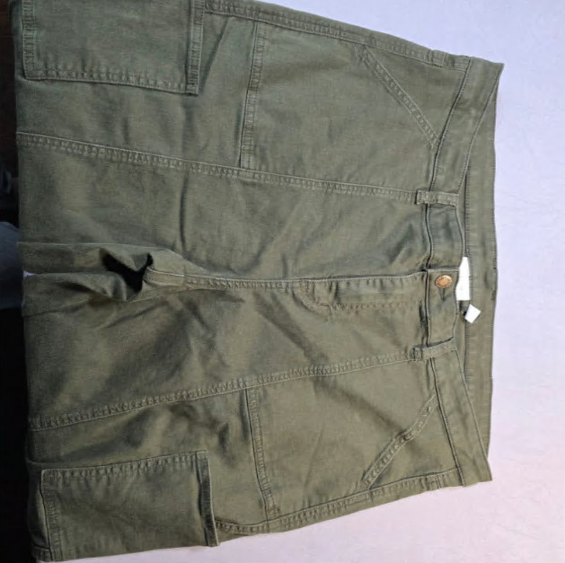 Belle by Kim Gravel Olive Green Cargo Carpenter Pants Straight Leg 20WT Tall