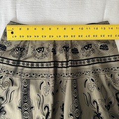 MSK A-line Skirt M Floral Flocked Velvet Satin Midi Whimsigoth Boho Gothic Black