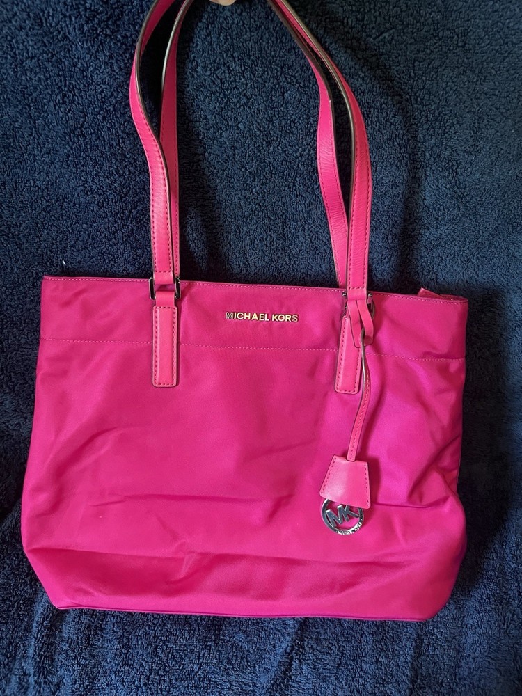 Michael Kors Women’s Hot Pink Foldable Tote Bag Purse