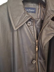 CANALI Men’s Leather Coat Size EU 54 ( XL ) Made In Italy