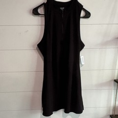 Old Navy Active Black Mock Neck Sleeveless Half Zip Athletic Dress Pockets L
