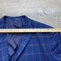 Crown & Ivy Sport Coat Mens 52R Blue Windowpane Check Blazer Professional