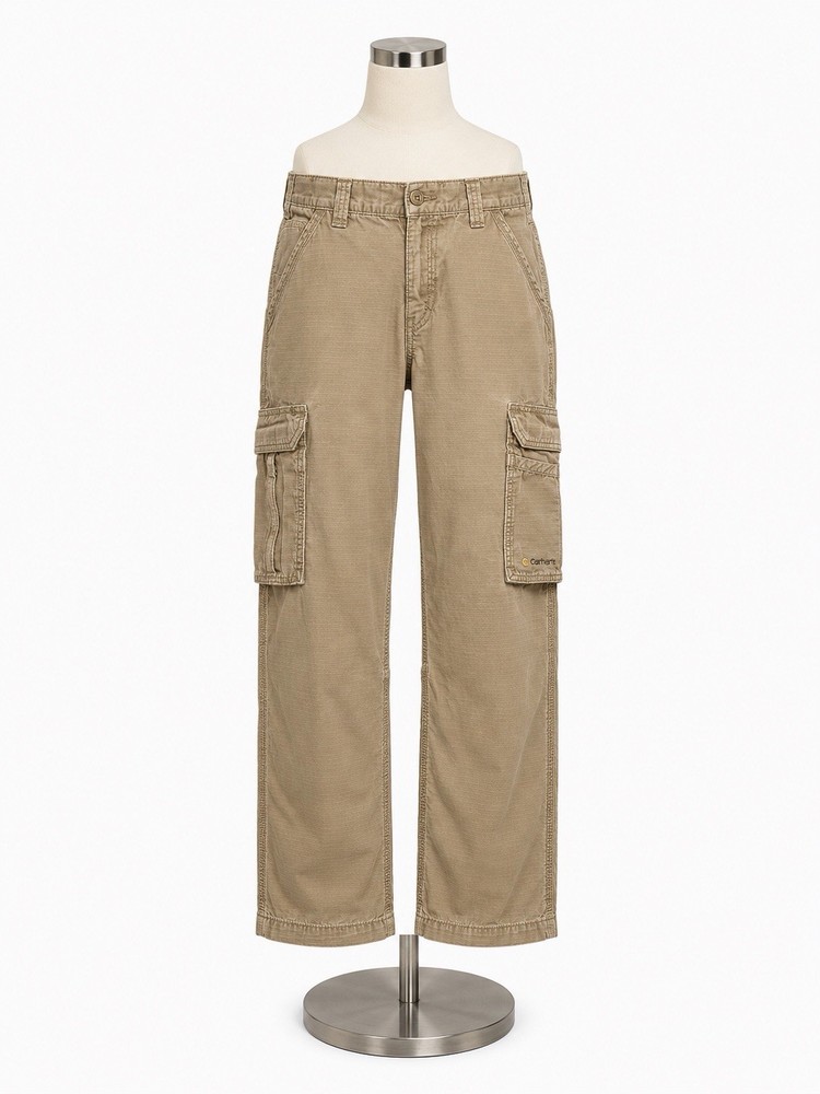 Carhartt Men’s Relaxed Fit Beige Ripstop Cargo Pants Straight Leg 34 Waist