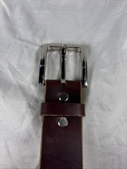Natural Horween Chromexcel Handmade Leather Belt 1.5 Inch Raw Edge Silver Buckle