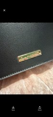 ALDO POWSY Black Structured Top Handle Satchel Bag Gold Hardware NWT