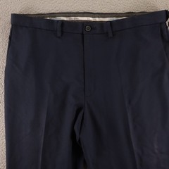 Haggar Pants Mens 42×32 Blue Polyester Hopsack Cool 18 Pro Classic Fit