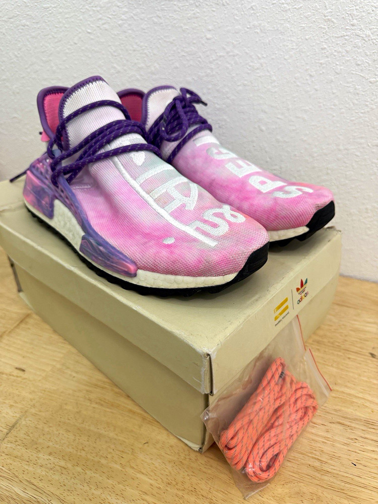 adidas NMD Hu Pharrell Williams Low Top Lace-Up Sneakers Pink Purple AC7362
