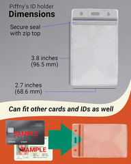 Clear ID Holder for Lanyard – ID Card Holder Waterproof (Inches, 2.25 x 3.5 Vert