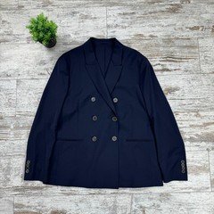 Eleventy Blazer Men’s Navy Blue Double Breasted 6 Button Double Vented Size 48