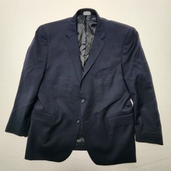 Jos A Bank 44R 38×30 Navy 100% Wool Mens Jacket Pants Suit