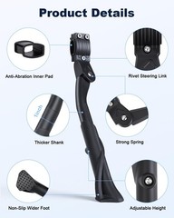 Bike Kickstand for Adult Bike, Adjustable Rear Side Bike Kick Stand for 24”-29″