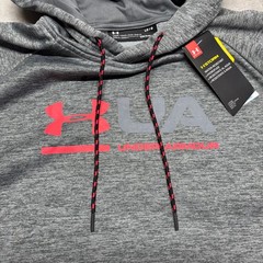 NWT Under Armour Storm Hoodie Men’s L Gray Neon Orange Cold Gear Loose Fit