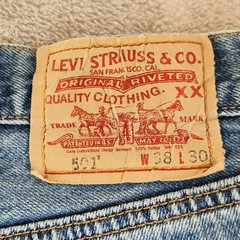 Levi’s 501 XX Jeans Mens W38 L30 Blue Denim Straight Button Fly Big E