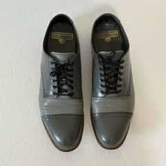 Stacy Adams Madison Gray Cap Toe Oxford Dress Shoes Lizard Print Mens 9.5 D