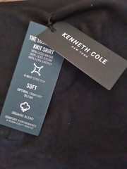 NWT Kenneth Cole Men’s Slim Fit Techni-Cole Stretch 3 Button T Shirt Black Large