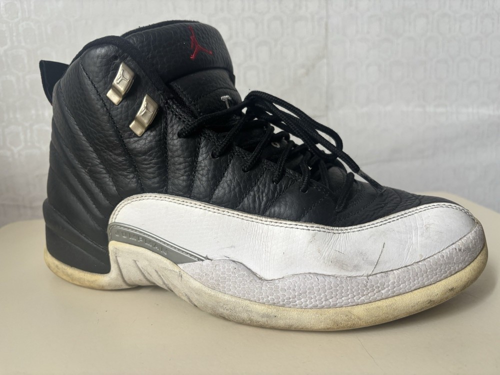 RIGHT SHOE Air Jordan Retro XII 12 Playoffs Men Size 9.5 Black White ct8013-006