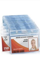 Mifflin-USA Horizontal ID Name Badge Holder (Clear, 3.5×2.25 Inches, 25Pack),