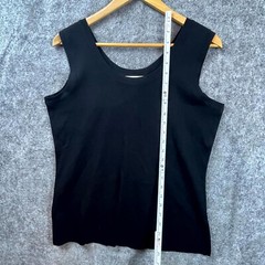 Exclusively Misook Tank Top Womens Medium Black Stretch Basic Layer Neutral