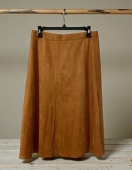 Bagatelle Suade Flow Skirt Womens Small Camel Brown Trendy Zip Chic High Waisted