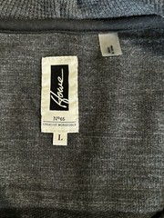 Howe Dark Gray Snap Up Long Sleeve Hood Top Pockets Grommets Size Large
