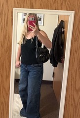 GUESS Black Crescent Shoulder Bag Studded Zip Inner Pockets