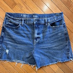 a.n.a Women’s Blue Denim Cut Off Shorts Size 16 Mid Rise 5-Pocket Cotton