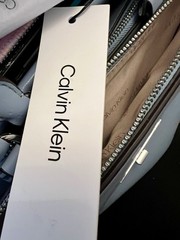 Calvin Klein Becky Turnlock Triple Compartment Tote Satchel Cloud Blue