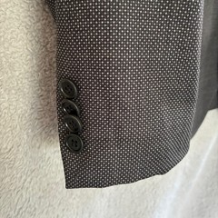 John Varvatos USA Suit Jacket Blazer 38R Wool Polka Dot Black Gray Half Lined