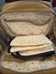 Itzy Ritzy Chelsea & Cole Diaper Bag Tan/Mustard Studded Crossbody Changing Pad