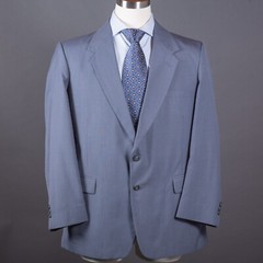 Towncraft Sports Coat Mens 43R Gray Two Button Single Vented Poly & Worsted Wool