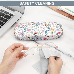 FINTIE Hard Shell Eyeglasses Case, Portable Protective Small, Flower Fantasy