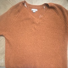 Natural Reflections Women’s Brown Ribbed Knit V-Neck Pullover Sweater XL