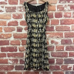 Liz Claiborne Axcess Dress Womens Large Multicolor Abstract Casual Zip Up