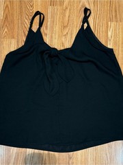 ESQUALO Black V-Neck Spaghetti Strap Tank