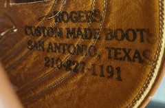 ROGERS HANDMADE OSTRICHSKIN WESTERN BOOTS SIZE 8 1/2 D