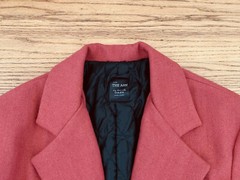 New THE AHN Womens sz L Made in Korea light red wool blend Coat