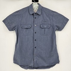 Howe Shirt Mens Medium Button Up Blue Casual Short Sleeve Creates