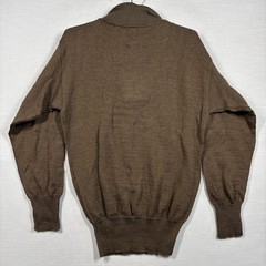 Vintage Military Henley Sweater L OD Green Wool Perfect Knitting Mills 1988 80s