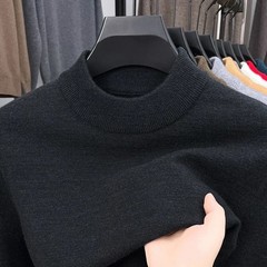 Men’s Cashmere Sweater Mock Neck Sweaters Knit Pullover for Male Men Knitwear.