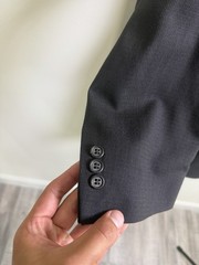 Roberto Villini Men’s Suit 44L 100 Wool 2 Button Dark Brown And 38L Pants