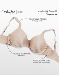 Playtex Secrets Perfectly Smooth Underwire Bra Womens Seamless light TruSUPPORT