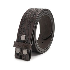 Western Belt Genuine Full Grain Leather Strap Belt 1-1/2″ Wide