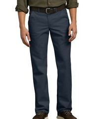 Dickies Pants Mens Flat Front Flex Straight Leg Slim Fit Navy Blue Size 40×30