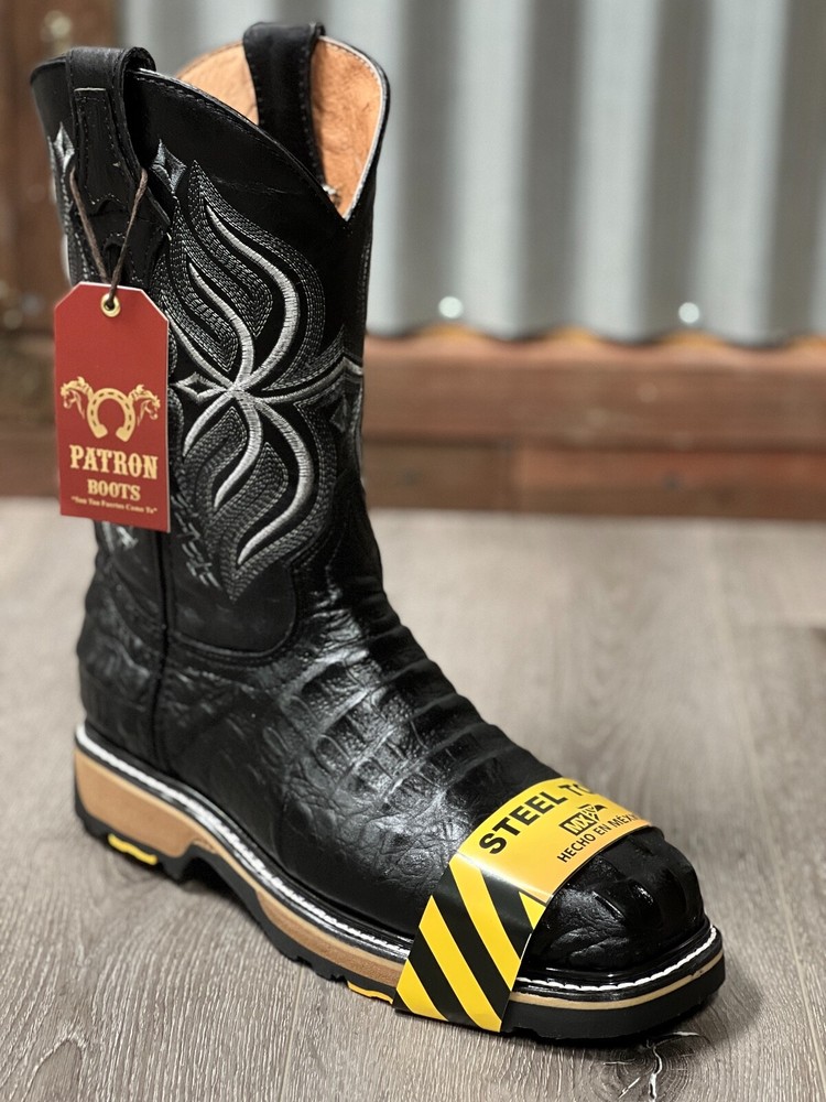 MEN’S STEEL TOE WORK BOOTS PRINT ALLIGATOR SAFETY DUAL SOLE SQUARE TOE BOTAS 830