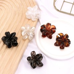 6 PCS Small Flower Hair Clips 1.57 Inch Hawaiian Claw Amber Decorative Women