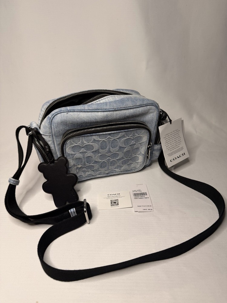 Coach Fletcher Crossbody In Faded Denim New with Tags