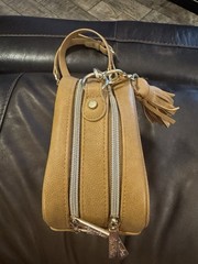 Itzy Ritzy Chelsea & Cole Diaper Bag Tan/Mustard Studded Crossbody Changing Pad