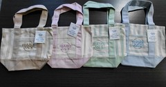 Trader Joe’s Mini Pastel Striped Canvas Tote Bag Limited Edition- Set Of 4!!!!