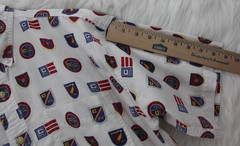 Vintage CHAPS Ralph Lauren Polo Shirt Men M/L All Over Crest Flag 90s Y2K Preppy